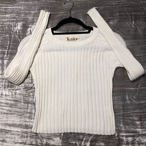 Knitz Long Sleeve Cream Sweater